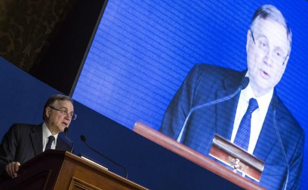 Il governatore della Banca d'Italia Ignazio Visco durante la relazione annuale della Banca d'Italia, Roma, 31 maggio 2016. ANSA/ANGELO CARCONI